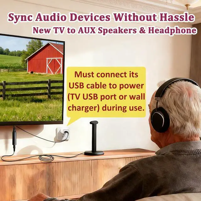Alt view image 2 of 7 - 192KHz DAC Optical to 3.5mm Converter, Optical Audio Cable to AUX Adapter, Unidirectional from Digital to Analog SPDIF to 3.5mm Cable for TV Sound to Speaker Headphone with AUX-in Interface