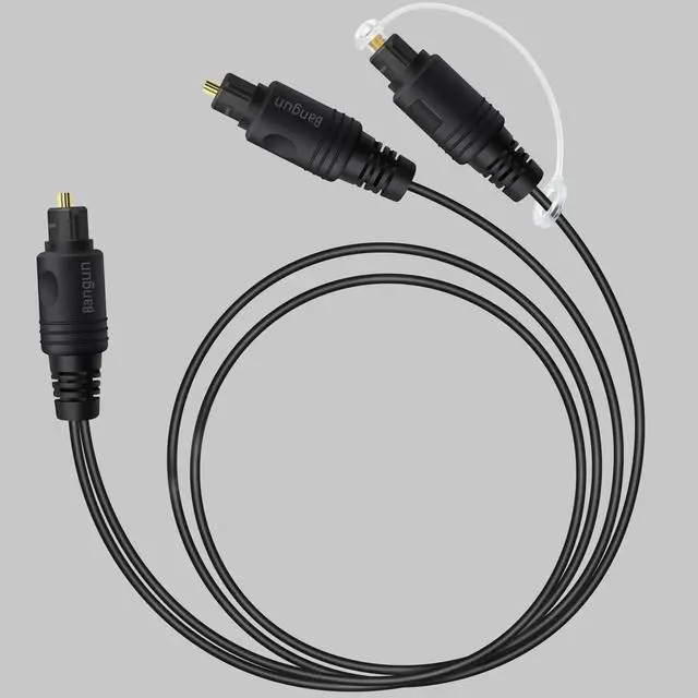 Main image of 1x2 Digital Audio Splitter Cable, Toslink Digital Fiber Optic Audio Splitter 1 Male Input 2 Male Output (for Home Theatre, Xbox, PS5/PS4), 6ft