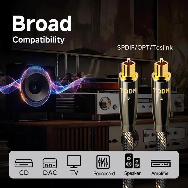 Alt view image 6 of 7 - 3ft HiFi Optical Audio Cable Digital Fiber Optic Toslink S/PDIF Cable
