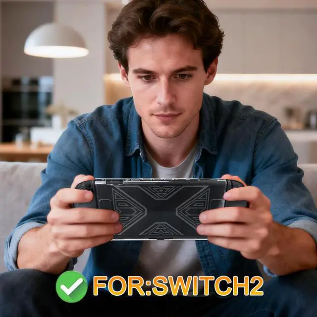 Alt view image 3 of 7 - Protective Kit for Nintendo Switch 2 (NS2), Transparent Hard Shell Console Case + Thumb Grip Caps + Controller Protective Cover - Clear