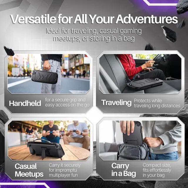 Alt view image 7 of 7 - Protective Case for Nintendo Switch 2 with Grip and Front Cover, Black
