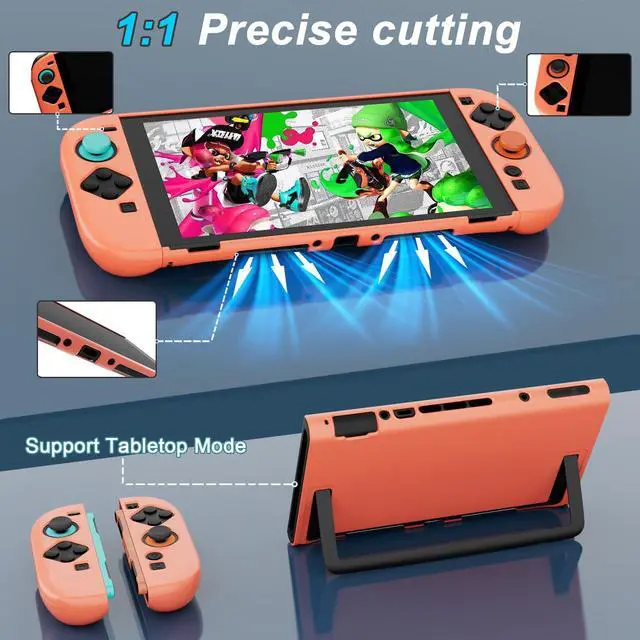Alt view image 2 of 7 - Protective Case for Nintendo Switch 2 (2025) Dockable, Orange Slim Hard Shell for Switch 2 Accessories, Scratch & Shock Protection Cover for Joycon 2 with Screen Protector, 8 Thumb Grip