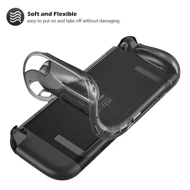 Alt view image 6 of 7 - Protective Cover for Nintendo Switch 2 2025, Case with Ergonomic Grip, Shell for Switch 2, Soft TPU Protector Accessories, Anti-Scratch, Easy to Install -Transparent Black