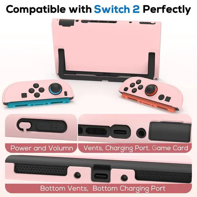 Alt view image 4 of 7 - Protective Case for Switch 2, Hard PC Slim Dockable Cover Case Designed for Switch 2 2025, Game Console and Joy Con Controllers, Pink