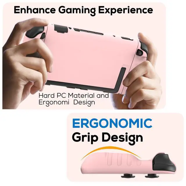 Alt view image 5 of 7 - Protective Case for Switch 2, Hard PC Slim Dockable Cover Case Designed for Switch 2 2025, Game Console and Joy Con Controllers, Pink