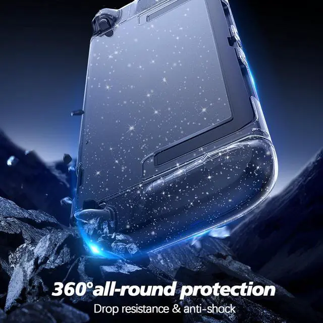 Alt view image 3 of 7 - Clear Dockable Case Compatible with Nintendo Switch 2(2025), Slim Protective PC Case for Joy-Con Grip Cover, Hard Shell with Anti-Scratch and Shock-Absorption, Glitter