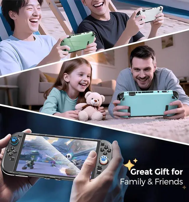 Alt view image 7 of 7 - Dockable Protective Hard Cover for Nintendo Switch 2 with 6 Thumb Grip Caps