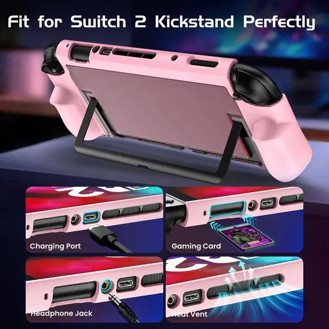 Alt view image 2 of 7 - Dockable Protective Case for Nintendo Switch 2, TPU Ergonomic Grip Cover