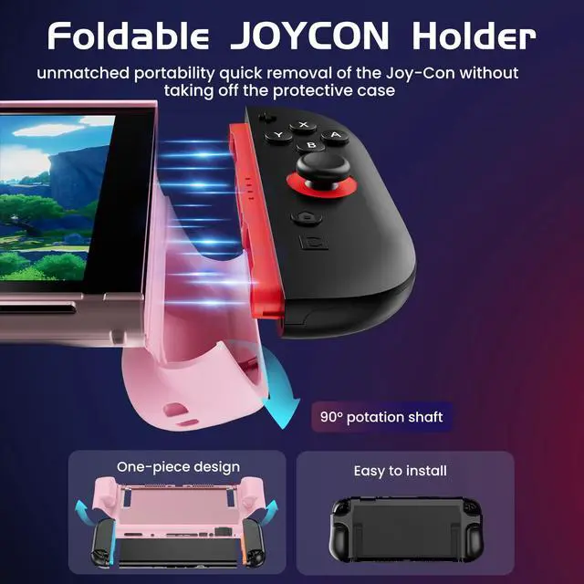 Alt view image 4 of 7 - Dockable Protective Case for Nintendo Switch 2, TPU Ergonomic Grip Cover