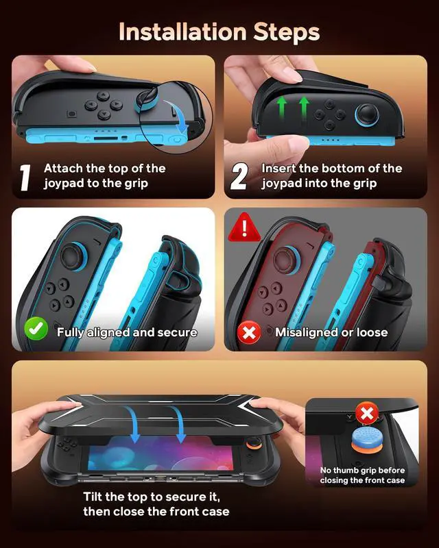 Alt view image 6 of 7 - Dockable Protective Case for Switch 2 with Hard PC Front Cover