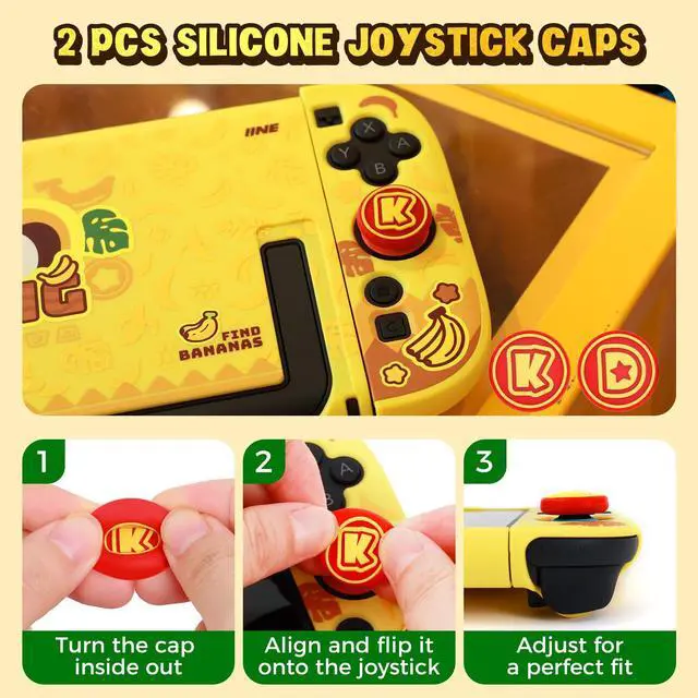 Alt view image 5 of 7 - Dockable Protective Case for Switch 2, Hard Shell Case Cover Compatible for SN2, Switch 2 Case Protector with Joypad Grip Covers and 2 Joystick Caps (Protective Case with Screen Protector)
