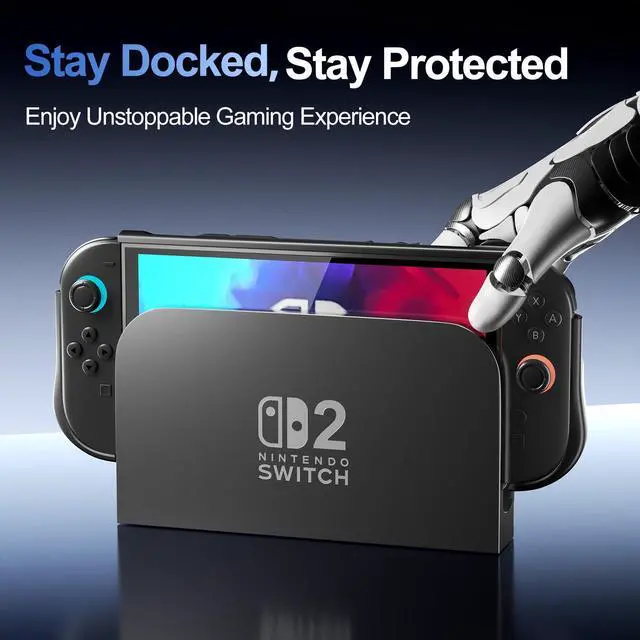 Alt view image 2 of 7 - Dockable Grip PC Front Protective Case for Switch 2, Black