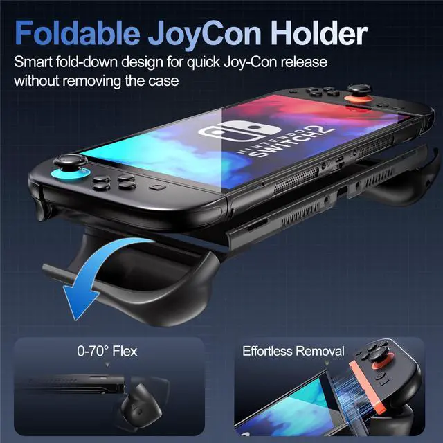 Alt view image 4 of 7 - Dockable Grip PC Front Protective Case for Switch 2, Black