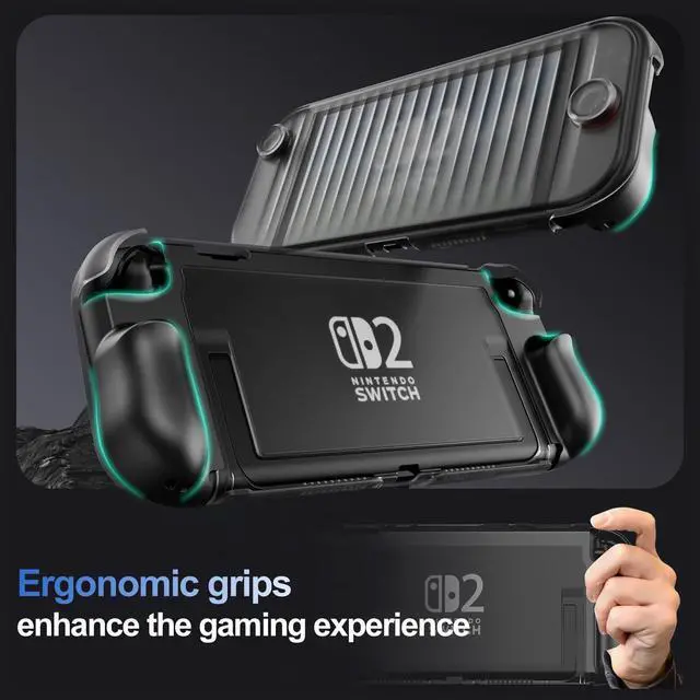 Alt view image 7 of 7 - Dockable Grip PC Front Protective Case for Switch 2, Black
