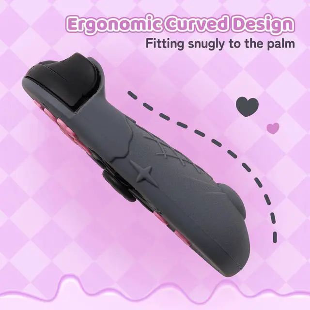 Alt view image 3 of 7 - Silicone Protective Shell Compatible with Joy con of Switch 2, Soft Silicone Cover Case, Anti-Scratch Protective Case for Switch 2025 Controllers (Black Kuromi)