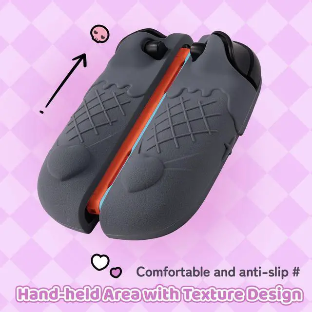 Alt view image 5 of 7 - Silicone Protective Shell Compatible with Joy con of Switch 2, Soft Silicone Cover Case, Anti-Scratch Protective Case for Switch 2025 Controllers (Black Kuromi)