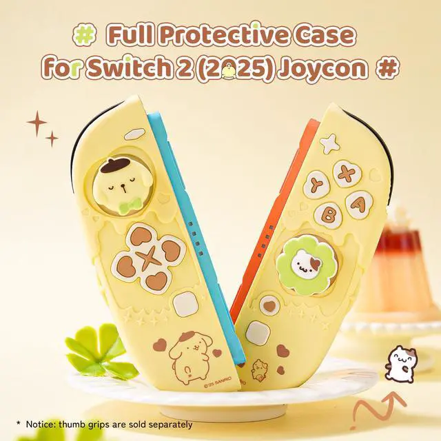 Alt view image 2 of 7 - Silicone Protective Shell Compatible with Joy con of Switch 2, Soft Silicone Cover Case, Anti-Scratch Protective Case for Switch 2025 Controllers (Yellow Pompompurin)