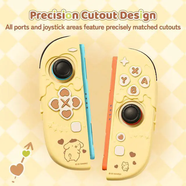 Alt view image 4 of 7 - Silicone Protective Shell Compatible with Joy con of Switch 2, Soft Silicone Cover Case, Anti-Scratch Protective Case for Switch 2025 Controllers (Yellow Pompompurin)
