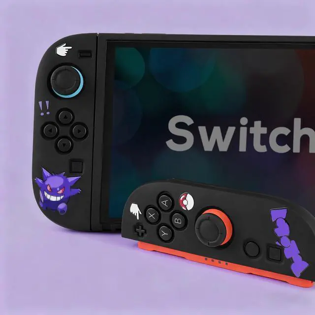 Alt view image 5 of 6 - Protective Case for Switch 2, Protected by Soft Full Skin Cover with Pretty Cute Pattern, Silicone Slim Shockproof Back and Grip Case for Switch 2, Black