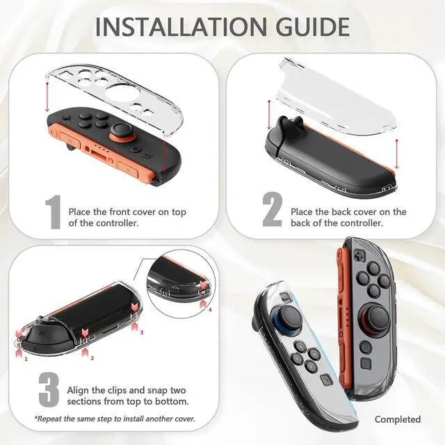 Alt view image 7 of 7 - Protective Case for Nintendo Switch 2 with Stand | Ultra-Slim Dockable Hard Shell, Split Joycon Cover, Button Caps & Thumb Grips | Clear Series, Clear Atomic Purple Rose