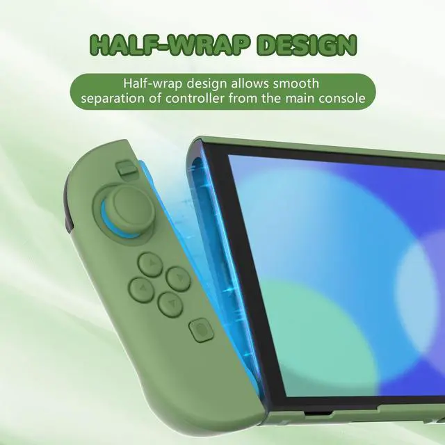Alt view image 3 of 7 - Hard Case for Nintendo Switch 2 with Extra Stand & Thumb Grip Caps | Split Design, Dockable Protective Full-Body Shell Cover for Nintendo Switch 2 | Solid Color Series, Matcha Green