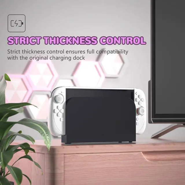 Alt view image 5 of 7 - Ranger Protective Case for Nintendo Switch 2 with Stand | Ergonomic Anti-Slip Silicone Grips, Dockable Hard Shell, 4 Thumbstick Caps | Quick-Release-Joycon Design Full-Body Cover, White