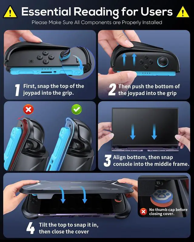 Alt view image 6 of 7 - Switch 2 Dockable Case Cover for Nintendo 2 2025 & PC Front Cover