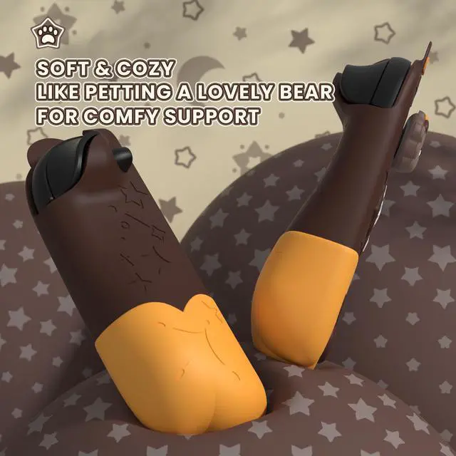Alt view image 5 of 7 - Good Night Bear Dockable Case for Nintendo Switch 2 with Stand | Split Design Silicone Joycon Grips, PC Console Hard Shell, 2 Joystick Caps | Cute Protective Cover Bundle Brown