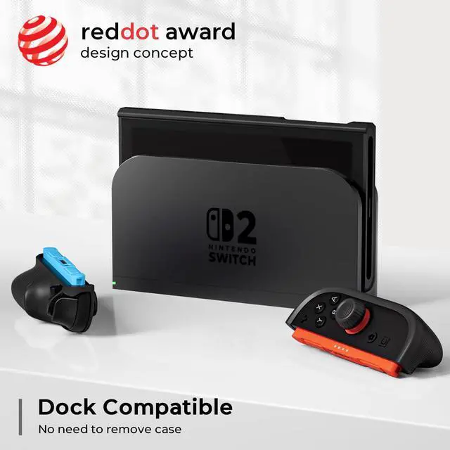 Alt view image 3 of 7 - P2 Dockable Split Protective Case for Nintendo Switch 2, Joy-Con Lock Firmly, Ergonomic Grips, Stable Metal Kickstand & Magnetic Ring, Travel Front Cover 12 Game Card Slots 2026 Latest Upgrade