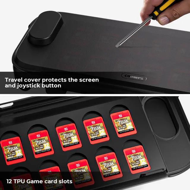 Alt view image 5 of 7 - P2 Dockable Split Protective Case for Nintendo Switch 2, Joy-Con Lock Firmly, Ergonomic Grips, Stable Metal Kickstand & Magnetic Ring, Travel Front Cover 12 Game Card Slots 2026 Latest Upgrade