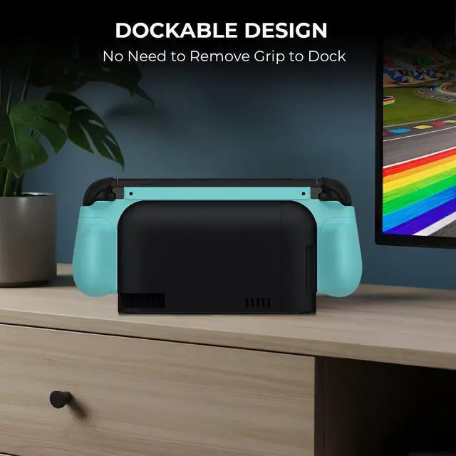 Alt view image 5 of 7 - FoldeX Switch 2 Grip Case with Detachable Flip Cover- Turquoise/Mint