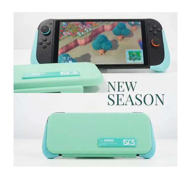 Alt view image 4 of 7 - FoldeX Switch 2 Grip Case with Detachable Flip Cover- Turquoise/Mint