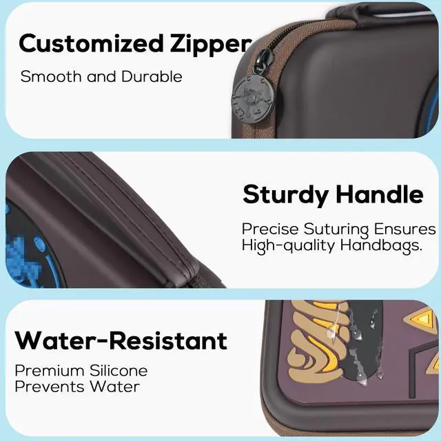 Alt view image 5 of 6 - Carrying Case Accessories Bundle for Switch 2 2025, Portable Travel Case with Protective Cover, Screen Protectors, 4 Thumb Grip caps and Cute Stickers, Black