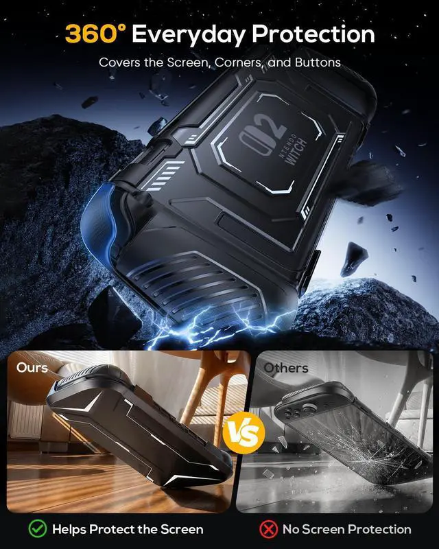 Alt view image 4 of 7 - Switch 2 Protective Case with Front Cover & Detachable Power Bank