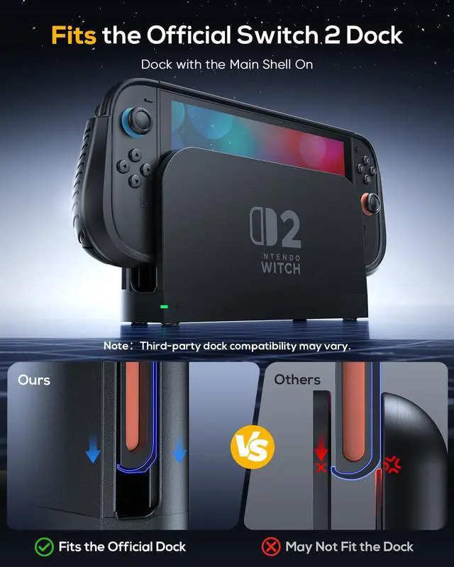 Alt view image 5 of 7 - Switch 2 Protective Case with Front Cover & Detachable Power Bank