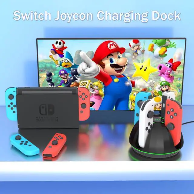 Alt view image 2 of 6 - Switch Controller Charger for Nintendo Switch Joy Con,Charging Station for 4 Nintendo Joycons Controller with Led Indication,Joy Con Charging Dock Stand with USB Type C Charging Cable