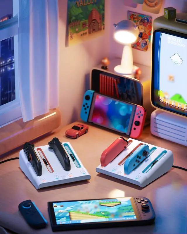 Alt view image 6 of 7 - Switch Controller Charger for Nintendo Switch 2/1/OLED for Joycon
