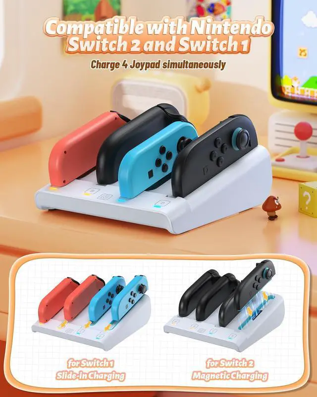 Alt view image 2 of 7 - Switch Controller Charger for Nintendo Switch 2/1/OLED for Joycon