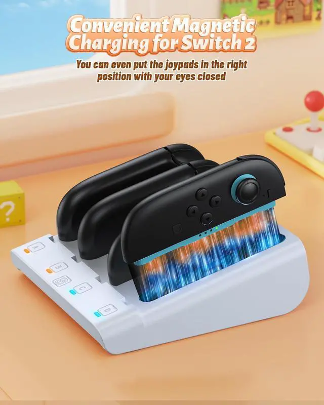 Alt view image 3 of 7 - Switch Controller Charger for Nintendo Switch 2/1/OLED for Joycon