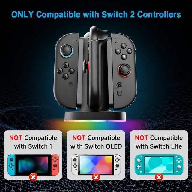 Alt view image 5 of 7 - Charging Dock for Nintendo Switch 2(2025) for Joy-Con 2