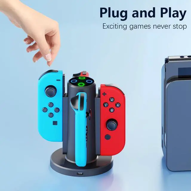 Alt view image 2 of 6 - Switch Charging Dock for Switch 1 Controller Joycon,Black