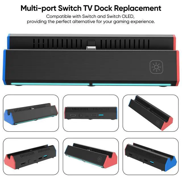 Alt view image 2 of 6 - Switch Dock, TV Dock Station for Switch/Switch OLEDwith 4K@60Hz HDMI Output/Type C Port/USB 3.0 Port for Nintendo Switch DockIncompatible with Nintendo Switch 2