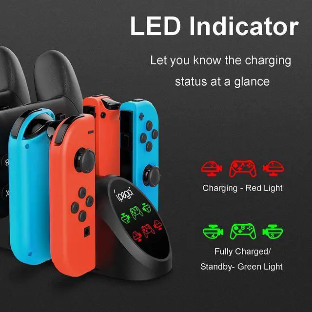 Alt view image 4 of 6 - Switch Controller Charger Station for Joy Cons and Switch Pro Controllers Charging Dock with USB 2.0 Plug and Ports, Only for SwitchPro Controller