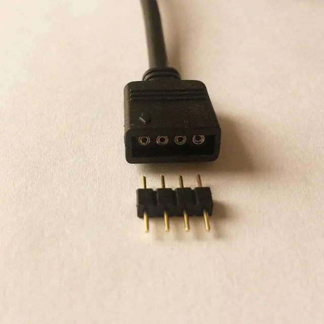 Alt view image 2 of 5 - 2pcs 2m 6.6ft RGB LED Strip Extension Cable 4 Pin LED Tape Extension Cord LED Ribbon Extension Wire LED Band Extender Quick Connector Cable for SMD 5050 3528 2835 RGB LED Strip Light, Black
