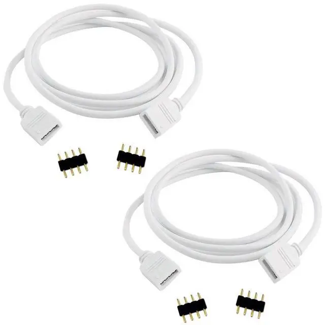 Main image of 2pcs 1m 3.3ft RGB LED Strip Extension Cable 4 Pin LED Tape Extension Cord LED Ribbon Connection Cable LED Rope Connector Wire 4-Pin Adapter Plug for RGB 5050 3528 2835 LED Strip Light