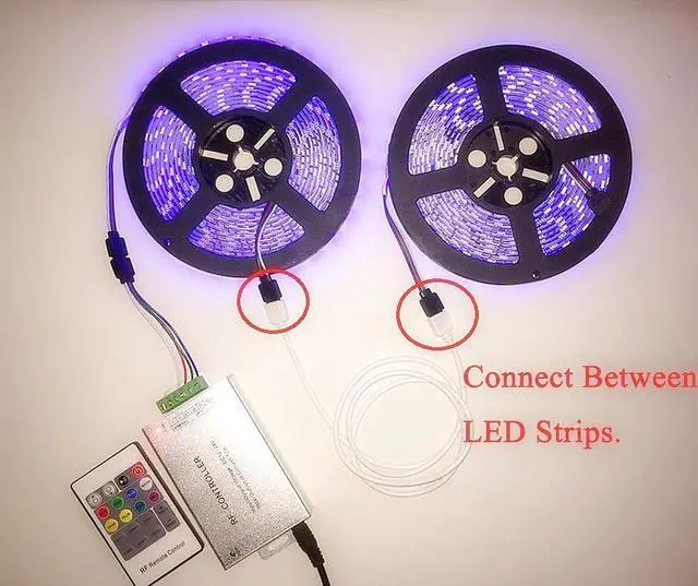 Alt view image 4 of 5 - 2pcs 2.5m 8.2ft RGB LED Strip Extension Cable 4 Pin LED Tape Extension Cord LED Ribbon Connection Cable LED Rope Connector Wire 4-Pin Adapter Plug for RGB 5050 3528 2835 LED Strip Light