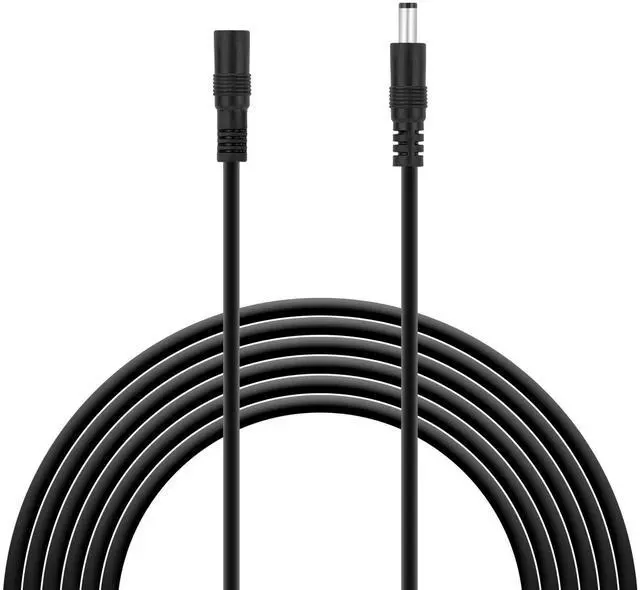 Main image of LED Solderless Extension Power Cord 20AWG 10 Feet Male to Female 5.5mm x 2.1mm DC Extension Power Cable for 5050/3528 LED Strip String Light, CCTV