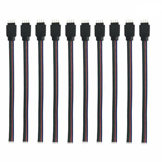 Main image of 10 pcs/Pack 5.9 inch / 150 mm 4 Pin RGB LED Strip Lights Extension Cable Connector4 PIN RGB Male and Female Connector Wire Cable for 3528 5050 SMD LED Strip