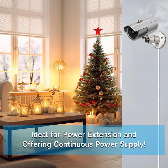 Alt view image 7 of 7 - 10ft 3M DC Power Extension Cable, Premium Pure Copper DC 12V Power Adapter Extension Cord 5.5mm x 2.1mm for CCTV Security Camera/Router/LED Strip Light/Printer/Monitor and More-White