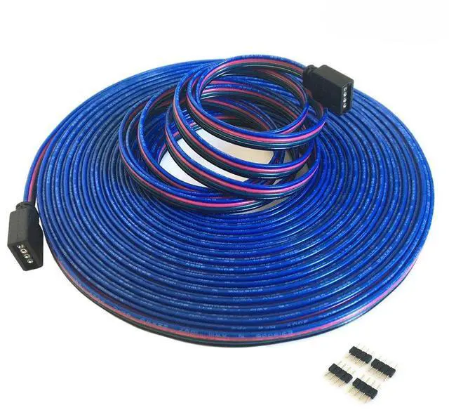 Main image of 10m/32.8ft RGB LED Strip Extension Cable with Full Copper Wires Inside - 4 Pin RGB Wire for 5050 3528 LED Strip